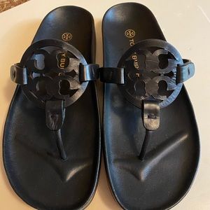 Tory Burch Miller Cloud leather thong mules